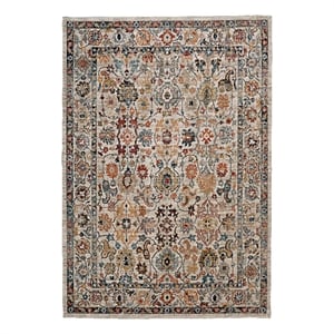 Bowery Hill Modern Laramie Polyester 3'x5' Accent Rug in Ivory