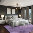 Bowery Hill Modern Faux Rabbit Polyester 8'x10' Area Rug in Purple