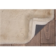 Bowery Hill Modern Faux Rabbit Polyester 8'x10' Area Rug in Tan