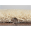 Bowery Hill Modern Faux Rabbit Polyester 8'x10' Area Rug in Tan