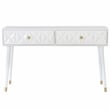 Bowery Hill Modern / Contemporary Geo Pine Wood Console Table in White