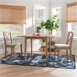 Bowery Hill Modern Wood Three Piece Drop Leaf Dining Set in Gray