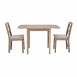 Bowery Hill Modern Wood Three Piece Drop Leaf Dining Set in Gray
