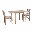 Bowery Hill Modern Wood Three Piece Drop Leaf Dining Set in Gray