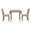 Bowery Hill Modern Wood Three Piece Drop Leaf Dining Set in Gray