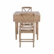 Bowery Hill Modern Wood Three Piece Drop Leaf Dining Set in Gray