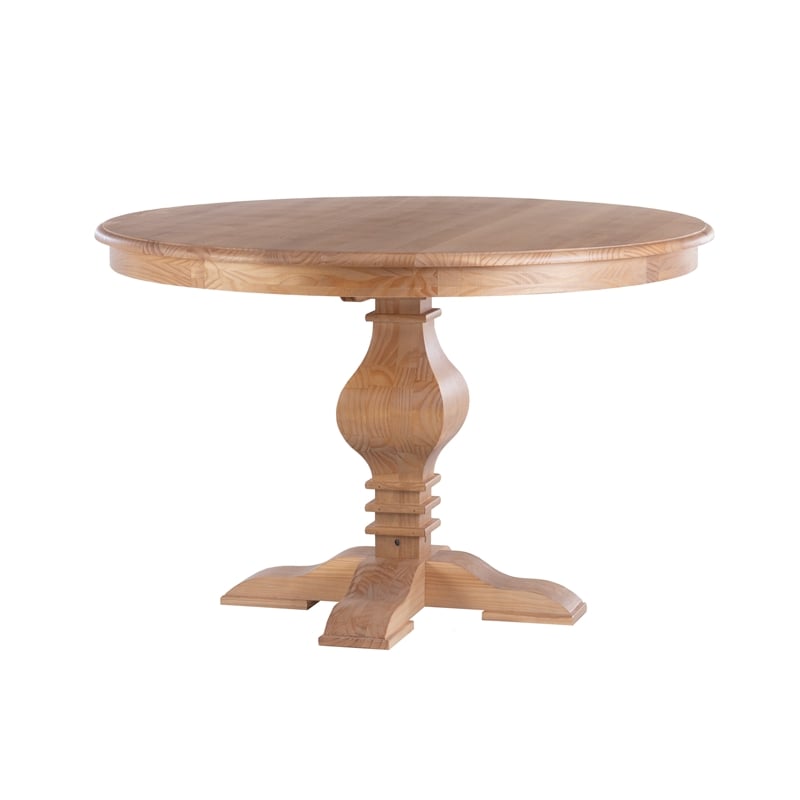Bowery Hill Modern Pine Wood Round Dining Table in Rustic Honey