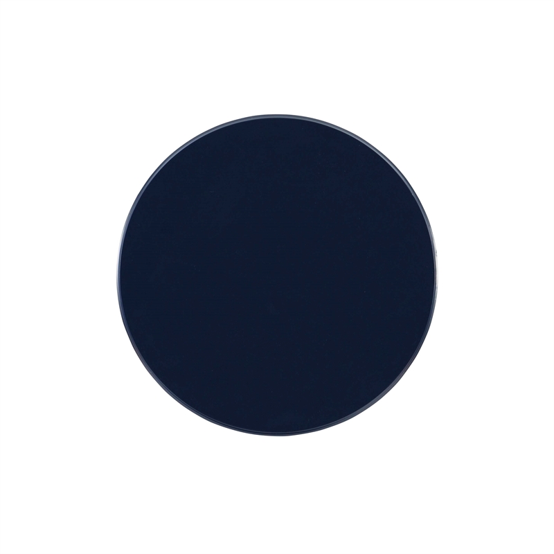 Bowery Hill Wood Navy Blue Side Table Round Sturdy Pedestal Base 17