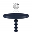 Bowery Hill Wood Navy Blue Side Table Round Sturdy Pedestal Base 17