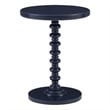 Bowery Hill Wood Navy Blue Side Table Round Sturdy Pedestal Base 17