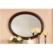 Bowery Hill Traditional Wood Frame Oval Mirror in Brown Cherry