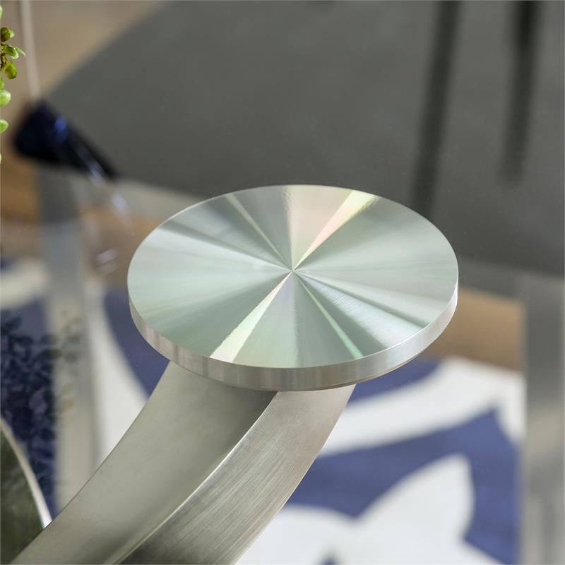 Bowery Hill 5-Piece Stainless Steel Dining Set in Silver Finish