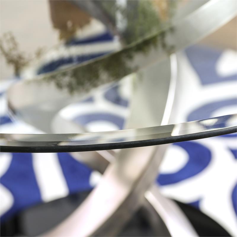 Bowery Hill 5-Piece Stainless Steel Dining Set in Silver Finish