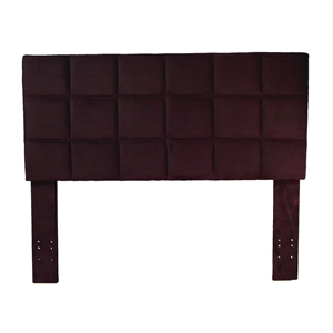 Bowery Hill Transitional Fabric Upholstered Full/Queen Headboard in Purple