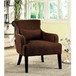 Bowery Hill Contemporary Fabric Upholstered Accent Chair in Brown