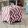 Bowery Hill Modern / Contemporary Fabric Cube Ottoman in Red