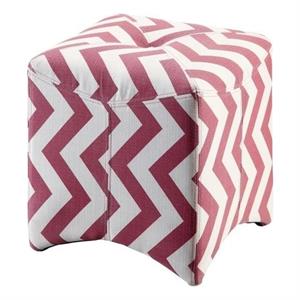 Bowery Hill Modern / Contemporary Fabric Cube Ottoman in Red