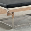 Bowery Hill Contemporary Faux Leather Tufted Bench in Black Finish