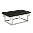 Bowery Hill Contemporary Faux Leather Tufted Bench in Black Finish