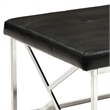Bowery Hill Contemporary Faux Leather Tufted Bench in Black Finish