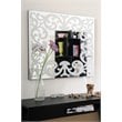 Bowery Hill Contemporary MDF Wood/Mirror Glass Frame Wall Mirror in Silver
