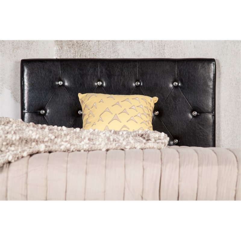 Bowery Hill Contemporary Faux Leather California King Platform Bed in Black