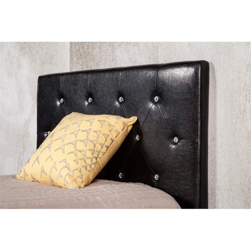 Bowery Hill Contemporary Faux Leather California King Platform Bed in Black