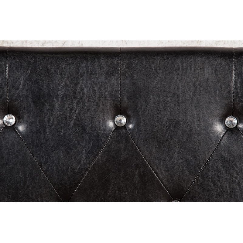 Bowery Hill Contemporary Faux Leather California King Platform Bed in Black