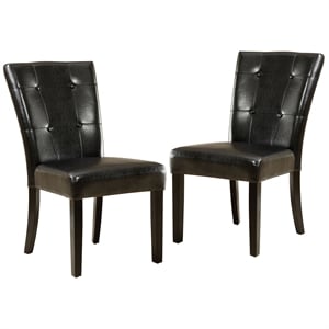 Bowery Hill Faux Leather Dining Chair in Espresso (Set of 2)