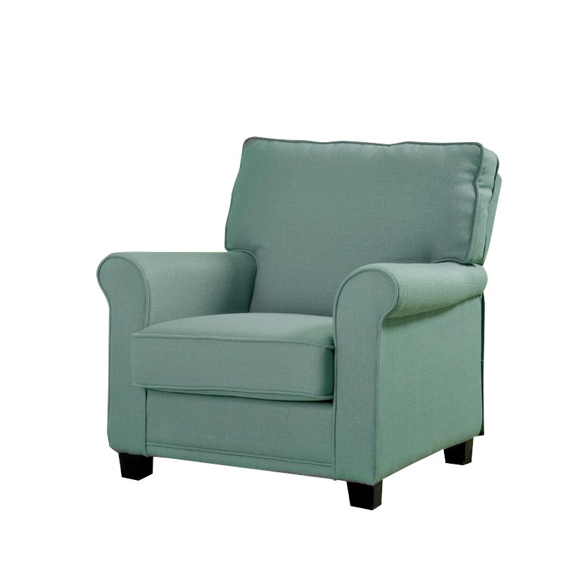 Bowery Hill Transitional Fabric Upholstered Accent Chair in Blue