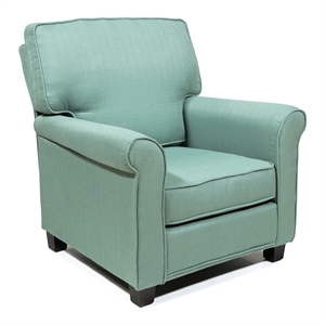 Bowery Hill Transitional Fabric Upholstered Accent Chair in Blue