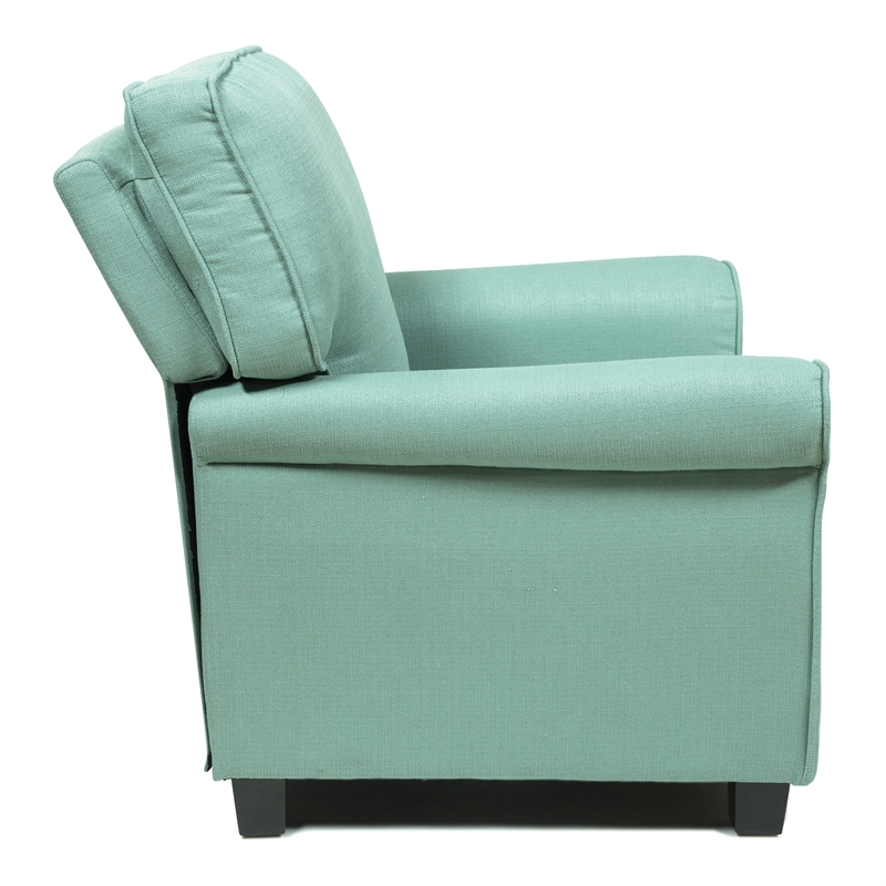 Bowery Hill Transitional Fabric Upholstered Accent Chair in Blue
