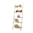 Bowery Hill Transitional Wood 5-Shelf Ladder Bookcase in White