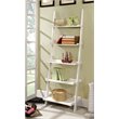 Bowery Hill Transitional Wood 5-Shelf Ladder Bookcase in White