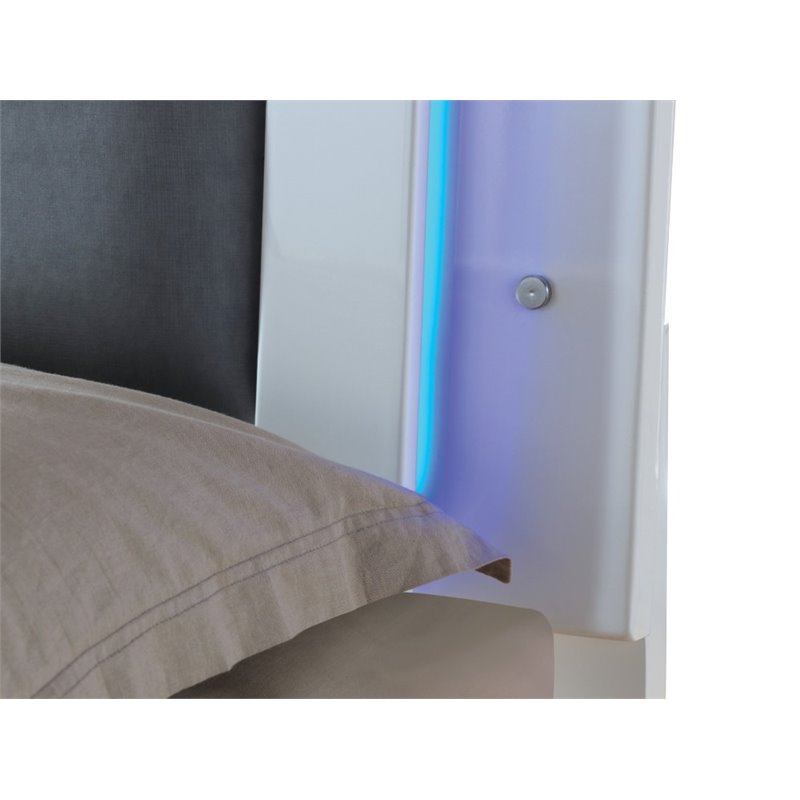 Bowery Hill 2pc Contemporary Wood Bedroom Set - Queen + Nightstand in White