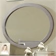 Bowery Hill Oval Shape Mid-Century Solid Wood/Wood Veneer/MDF Mirror in Gray