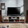 Bowery Hill Modern Metal TV Stand with Casters in Multi-color