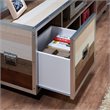 Bowery Hill Modern Metal TV Stand with Casters in Multi-color