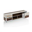 Bowery Hill Modern Metal TV Stand with Casters in Multi-color