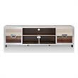 Bowery Hill Modern Metal TV Stand with Casters in Multi-color