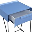 Bowery Hill Contemporary Metal 1-Drawer End Table in Blue Finish