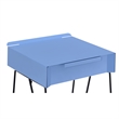Bowery Hill Contemporary Metal 1-Drawer End Table in Blue Finish