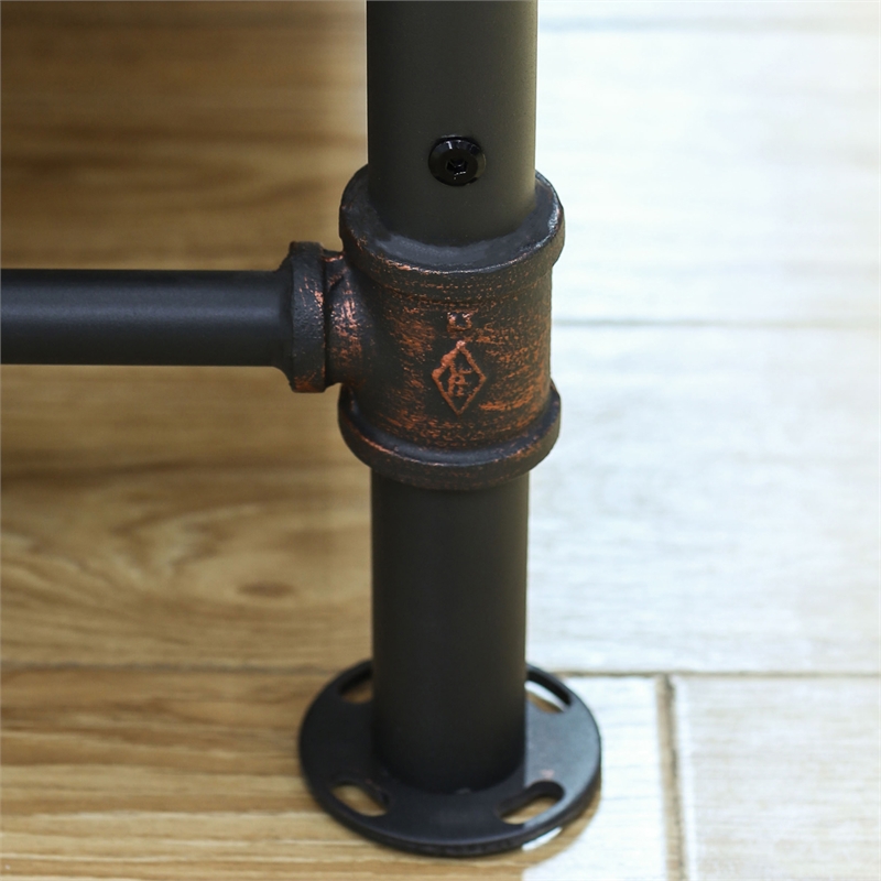 Bowery Hill 4-Shelf Contemporary Metal Bookcase in Antique Black