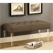 Bowery Hill Contemporary Fabric Tufted Bench in Brown