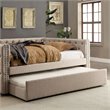 Bowery Hill Contemporary Fabric Twin Trundle in Ivory Finish