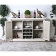 Bowery Hill Transitional Wood Wine Rack Buffet in Antique White