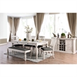 Bowery Hill Transitional Wood Wine Rack Buffet in Antique White