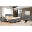 Bowery Hill Transitional Wood Queen Storage Platform Bed in Gray