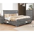 Bowery Hill Transitional Wood King Storage Platform Bed in Gray