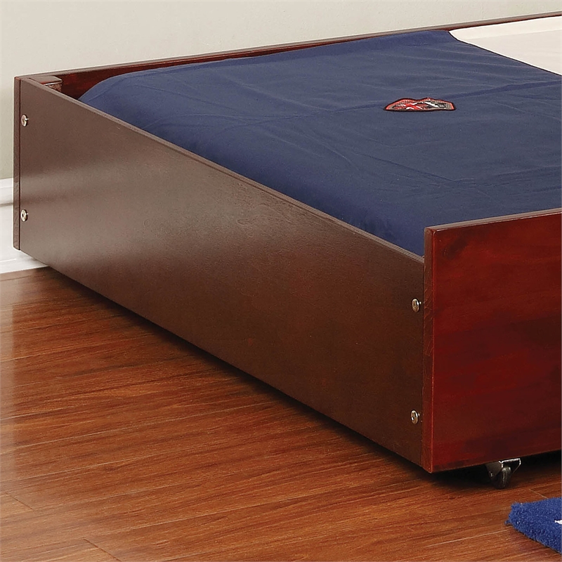 Bowery Hill Transitional Wood Twin Storage Trundle in Cherry